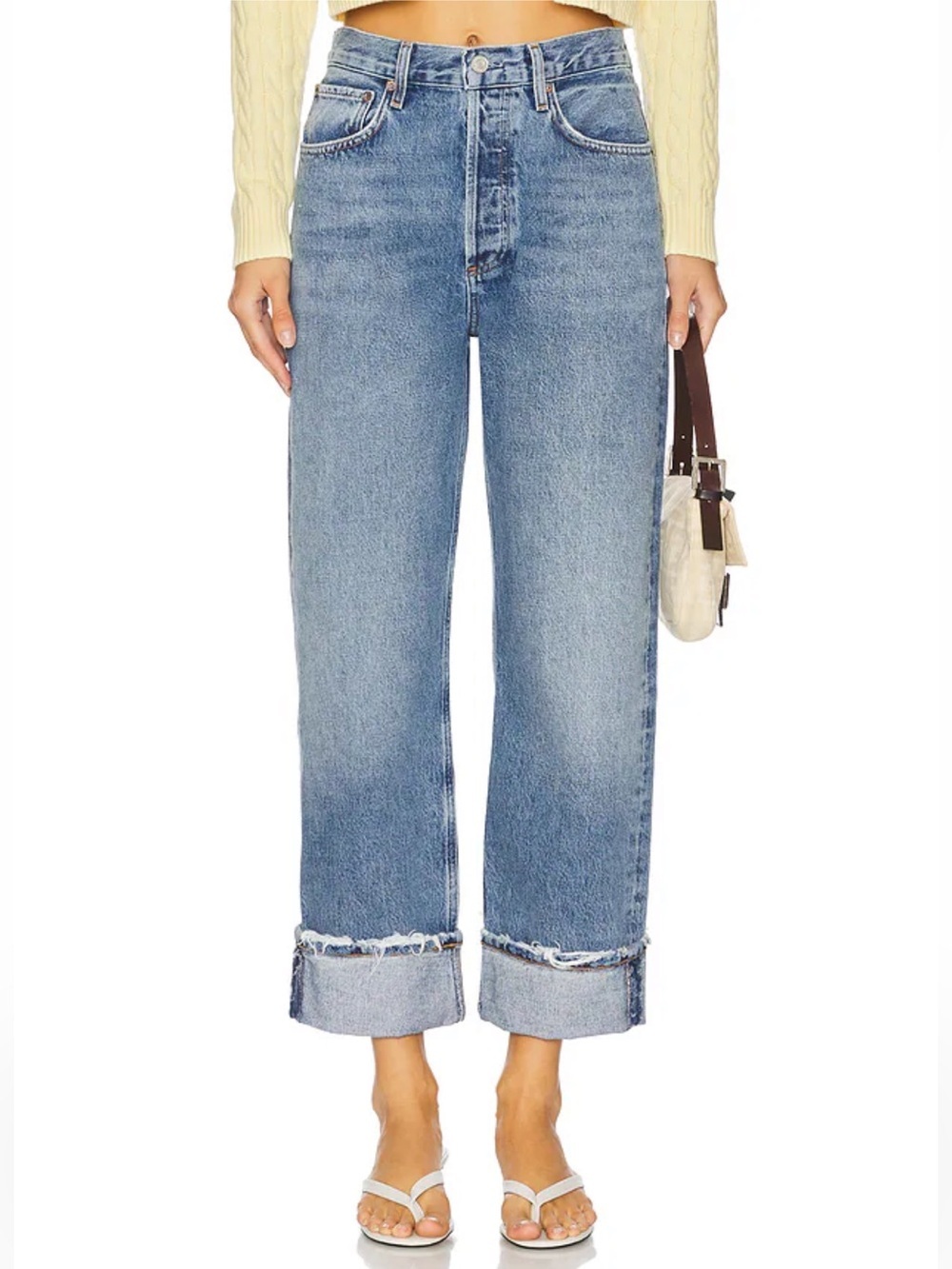 AGOLDE Fran Low Slung Straight Jeans Reign Denim Wide Leg Women’s Size 27